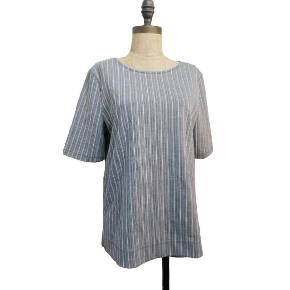 Ann Taylor Gray Striped matching skirt set